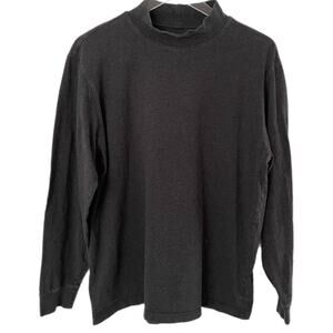 Vintage y2k Land's End Mens Super T Mock Neck Shirt Sz L